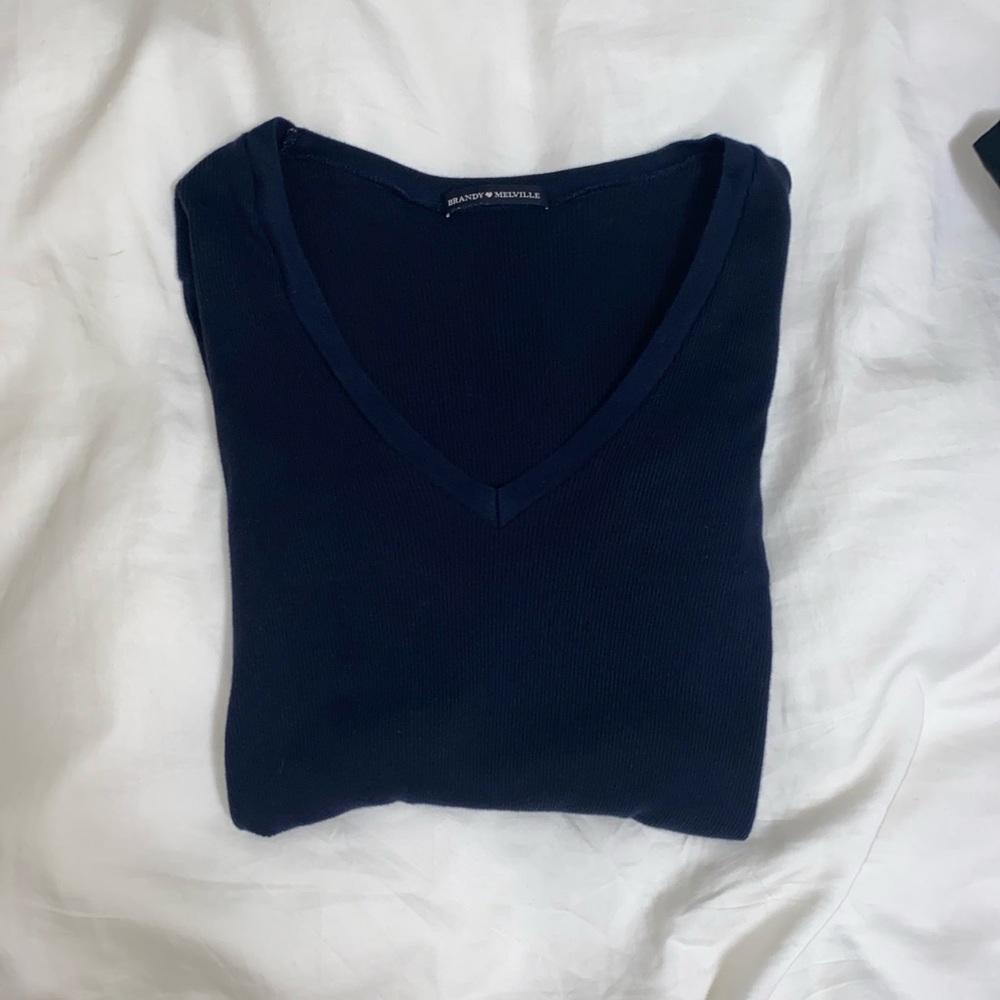 Brandy melville navy blue long sleeve top
